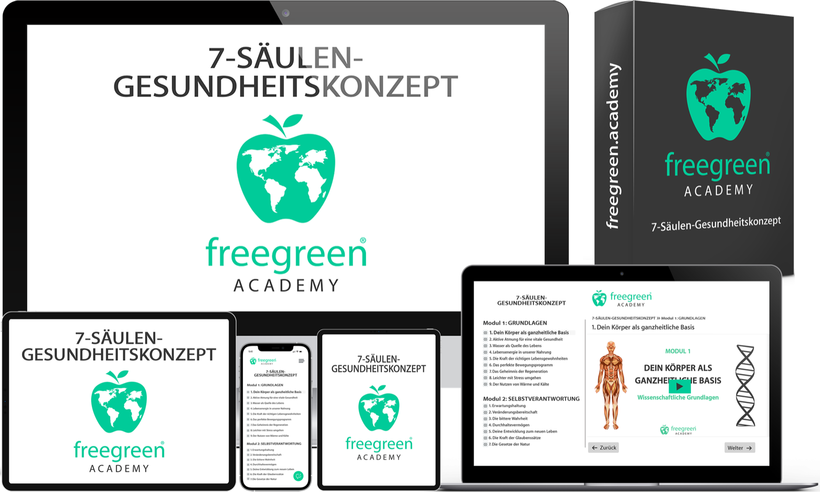 Das 7-Säulen-Gesundheitskonzept auf allen Geräten